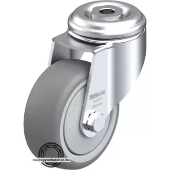   LKRA-TPA 80KF-11 Forgóvillás műszerkocsigörgő hátfurattal, Kerék termoplasztikus gumi futófelülettel, polipropilén felnivel, nagyméretű műanyag porvédővel