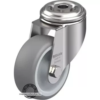   LKRXA-TPA 80G BLICKLE Rozsdamentes forgóvillás műszerkocsigörgő hátfurattal, Kerék termoplasztikus gumi futófelülettel, polipropilén felnivel