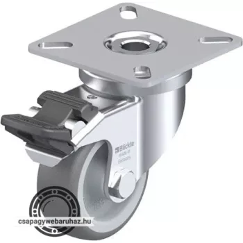   LPA-TPA 50G-FI BLICKLE Forgóvillás műszerkocsigörgő talplemezzel, stop-fix fékkel, Kerék termoplasztikus gumi futófelülettel, polipropilén felnivel