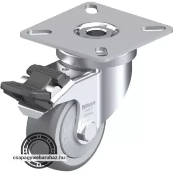   LPA-TPA 50KF-FI BLICKLE Forgóvillás műszerkocsigörgő talplemezzel, stop-fix fékkel, Kerék termoplasztikus gumi futófelülettel, polipropilén felnivel, nagyméretű műanyag porvédővel