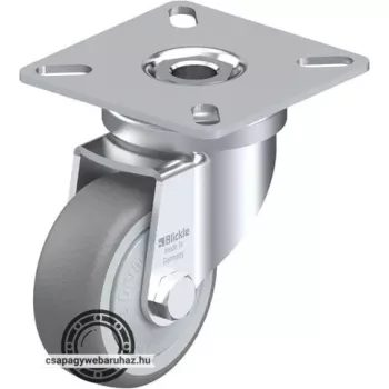   LPA-TPA 50KF BLICKLE Forgóvillás műszerkocsigörgő talplemezzel, kerék termoplasztikus gumi futófelülettel, polipropilén felnivel, nagyméretű műanyag porvédővel