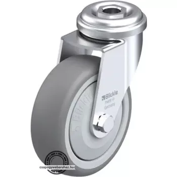   LRA-TPA 75KF BLICKLE Forgóvillás műszerkocsigörgő hátfurattal, kerék termoplasztikus gumi futófelülettel, polipropilén felnivel, nagyméretű műanyag porvédővel,