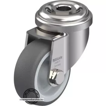   LRXA-PATH 50G BLICKLE Rozsdamentes forgóvillás műszerkocsigörgő hátfurattal, Kerék termoplasztikus poliuretán futófelülettel, poliamid felnivel