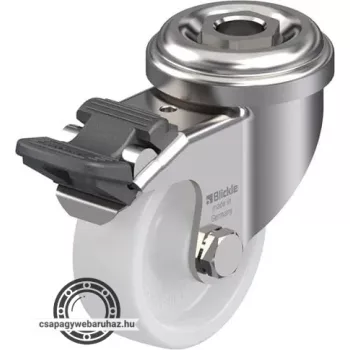   LRXA-PO 50G-FI BLICKLE Rozsdamentes forgóvillás műszerkocsigörgő hátfurattal, stop-fix fékkel, Kerék poliamidból
