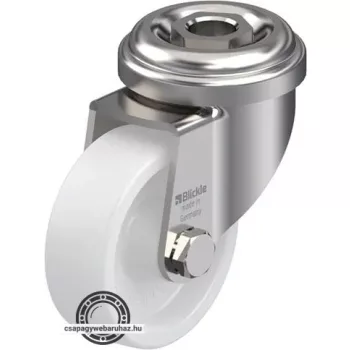   LRXA-PO 50G BLICKLE Rozsdamentes forgóvillás műszerkocsigörgő hátfurattal, Kerék poliamidból