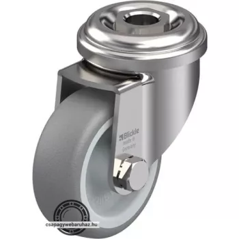   LRXA-TPA 50G BLICKLE Rozsdamentes forgóvillás műszerkocsigörgő hátfurattal, termoplasztikus gumi futófelülettel, polipropilén felnivel