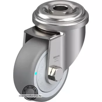   LRXA-TPA 50KFD BLICKLE Rozsdamentes forgóvillás műszerkocsigörgő hátfurattal, Kerék termoplasztikus gumi futófelülettel, polipropilén felnivel, nagyméretű műanyag porvédővel,  kiegészítő golyóscsapágyas tömítéssel