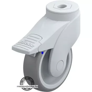   LWGX-TPA 101G-11-FI BLICKLE Blickle műanyag forgóvillás görgő WAVE, rozsdamentes, szürkésfehér színű, stop-fix fékkel, Kerék termoplasztikus gumi futófelülettel, polipropilén felnivel