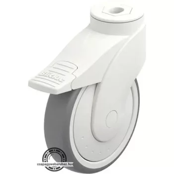   LWK-TPA 126KF-FI BLICKLE Blickle műanyag forgóvillás görgő WAVE, szürkésfehér színű, stop-fix fékkel, Kerék termoplasztikus gumi futófelülettel, polipropilén felnivel, nagyméretű műanyag porvédővel