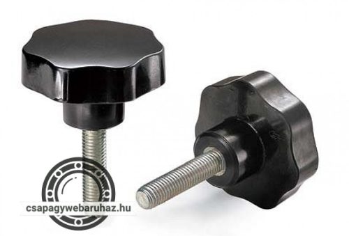 MAROKCSAVAR CSILLAG V7M D=30 M5X12 , bakelit fej , horganyzott acél csavar