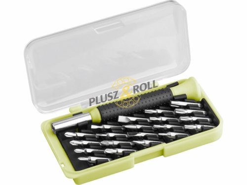 Órás csavarhúzó klt. 21 db C.V. bitekkel; lapos 1,5-3mm, PH000-PH1, PZ0-PZ1, imbusz: 1,5-3mm, torx: T6-20 EXTOL