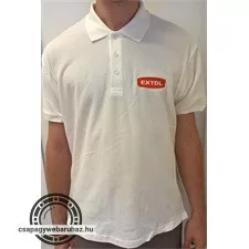 galléros póló, EXTOL, fehér,  L méret