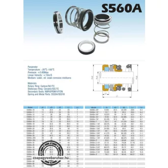   S560A-3/4" 19,05x32,5x32,5/34,925x8,7 csúszógyűrűs tömítés