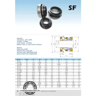 SF-10 11x24/29-12x23x4 csúszógyűrűs tömítés
