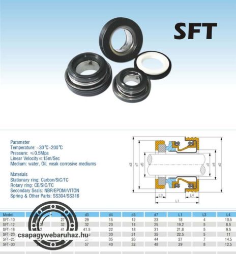 SFT-20 21,2x45/43,8-21x35x5 Csúszógyűrűs tömítés csúszógyűrűs tömítés