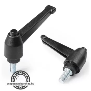   Szorítókar A563 , karhossz:83mm teljes hossz:97mm csavar:M10X40 horganyzott acél , fekete , külső menetes , nyomógombos