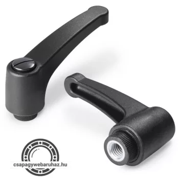   Szorítókar A580 , karhossz:80mm teljes hossz:93mm csavar:M12X19 horganyzott acél , fekete , belső menetes 