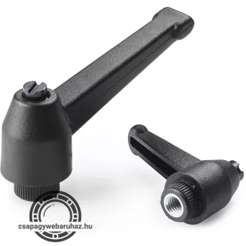   Szorítókar A522 , karhossz:43mm teljes hossz:52mm csavar:M4x10 horganyzott acél , fekete , belső menetes