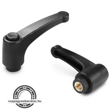   Szorítókar A582 , karhossz:108mm teljes hossz:125mm csavar:M16x26 horganyzott acél , fekete , belső menetes  , nyomógombos