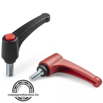   Szorítókar A583 , karhossz:65mm teljes hossz:76mm csavar:M10X20 horganyzott acél , fekete , külső menetes  , nyomógombos