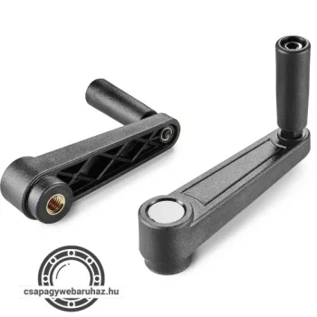   Tekerőkar E215 furattáv:140/174mm  ,anya kivitel , M16X18 , forgattyús fogantyú menetes betéttel és forgó fogantyúval