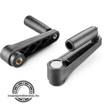   Tekerőkar E218 furattáv:110/138mm  ,anya kivitel , M12X18 , forgattyús fogantyú menetes betéttel és összecsukható fogantyúval