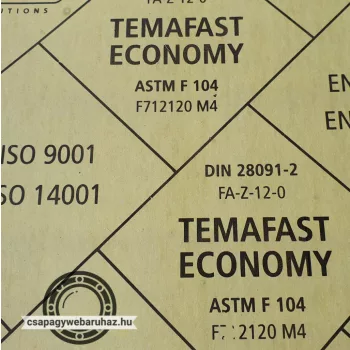   Tömítő lemez TEMAFAST ECONOMY 3mm 1500X1500 tábla , TEMAC