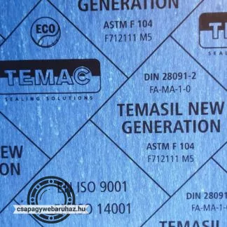 Tömítő lemez TEMASIL NG 2,5mm 750X750 tábla , TEMAC
