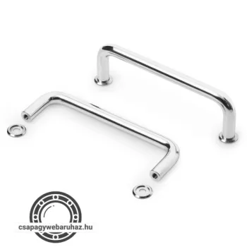   U fogantyú B412  teljes hossz:128mm furat:120mm furat:M4X8 krómozott acél kerek fogantyú 