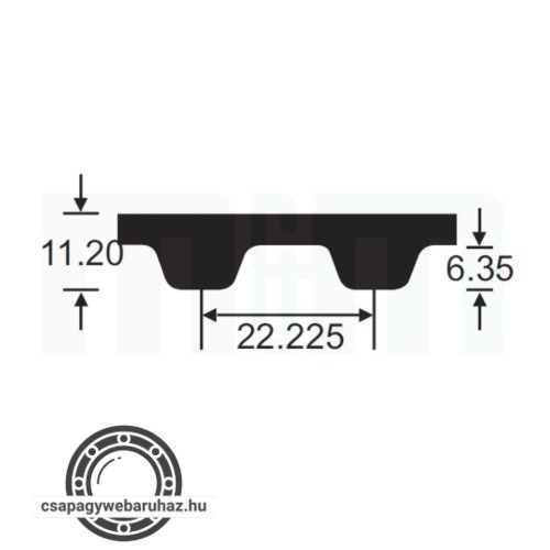 XH 1260 BANDO fogasszíj , fogszám:144 , kerület:3200,40 , fogosztás:22,225mm