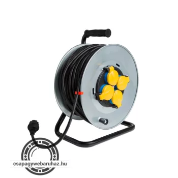   Z-TOOLS kábeldob fém, gumi szigetelt kábellel 50m 3x1,5 230V IP44