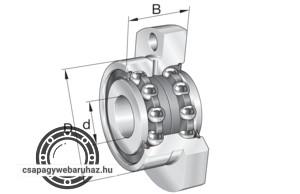 ZKLFA 1563-2RS INA csapágyegység , ferdehatásvonalú