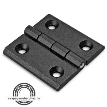   Zsanér 0300 50X50 , furat:30X30 6,5mm, fém , átmenő furatokkal , fekete porfújt , rozsdamentes csavarral