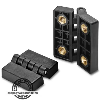   Zsanér 0430 64X64 , furat:40X40 M8X9mm, poliamid , menetes furatú réz betét , lapos zsanér