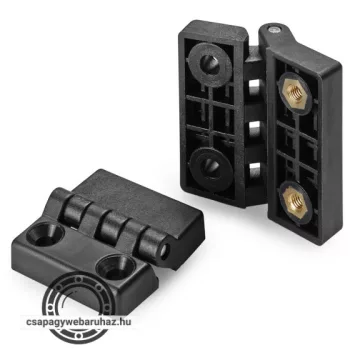   Zsanér 0433 64X64 , furat:40X40 6,5mm, poliamid , átmenő furattal és menetes furatú betéttel , lapos zsanér