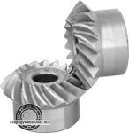 Kúpfogaskerék pár 1:1 , modul=3 , ívelt fogazatú , fogszám:25/25